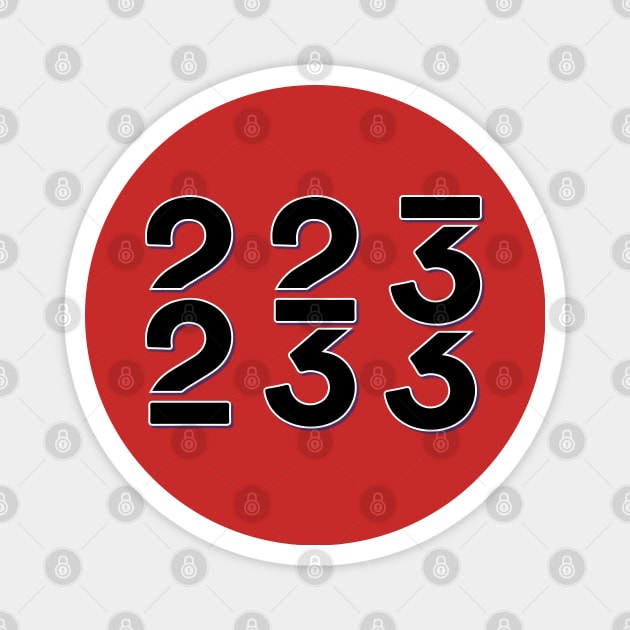 Number 223 and Number 233 Magnet by Persius Vagg